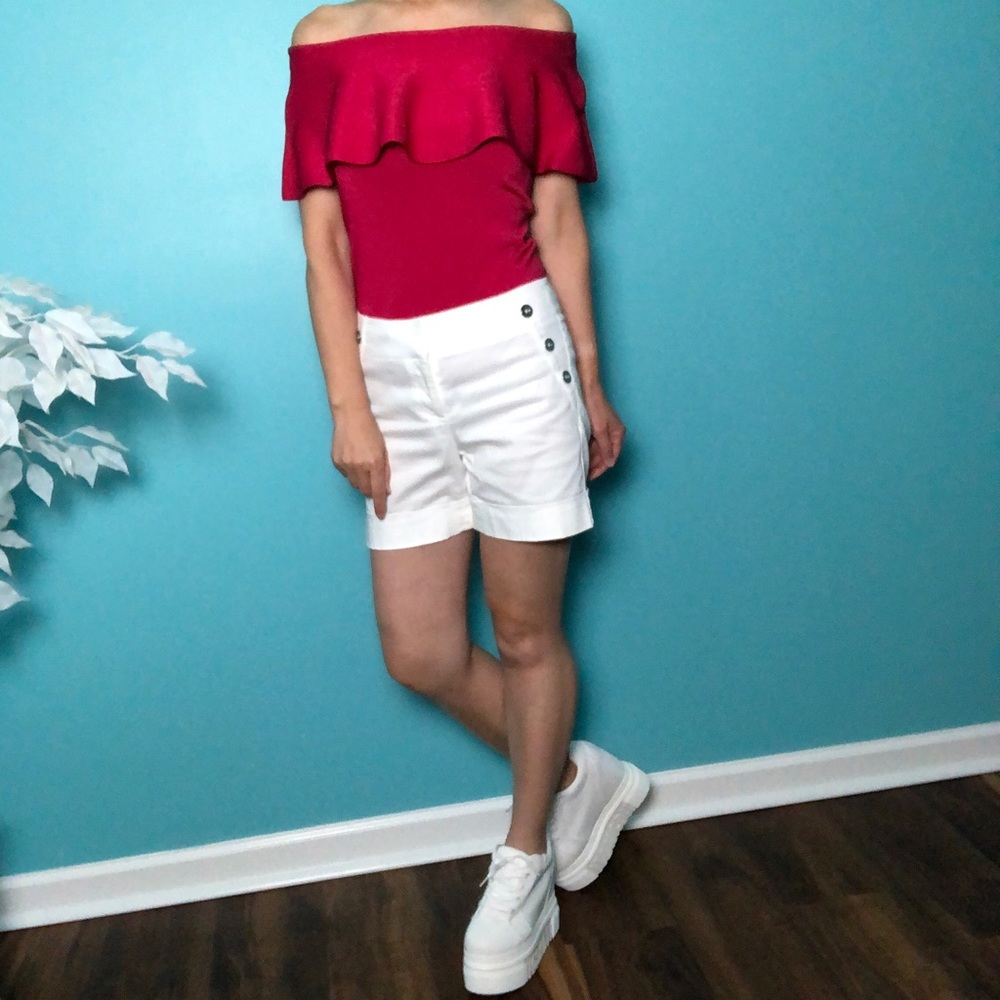 White House Black Market (WHBM) White Sailor 5” Shorts - Picture 2 of 9